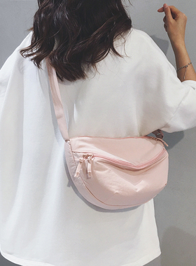 韩系ins简约时尚帆布马鞍包女2026新款休闲百搭通勤单肩斜挎小包