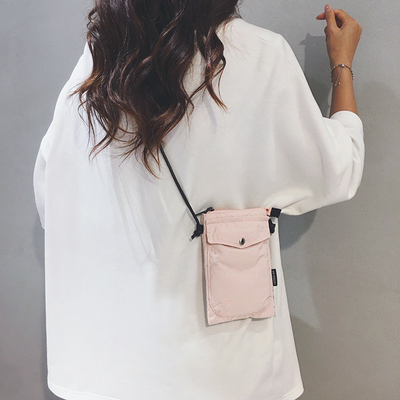 玲澜六色简约时尚帆布手机斜挎包