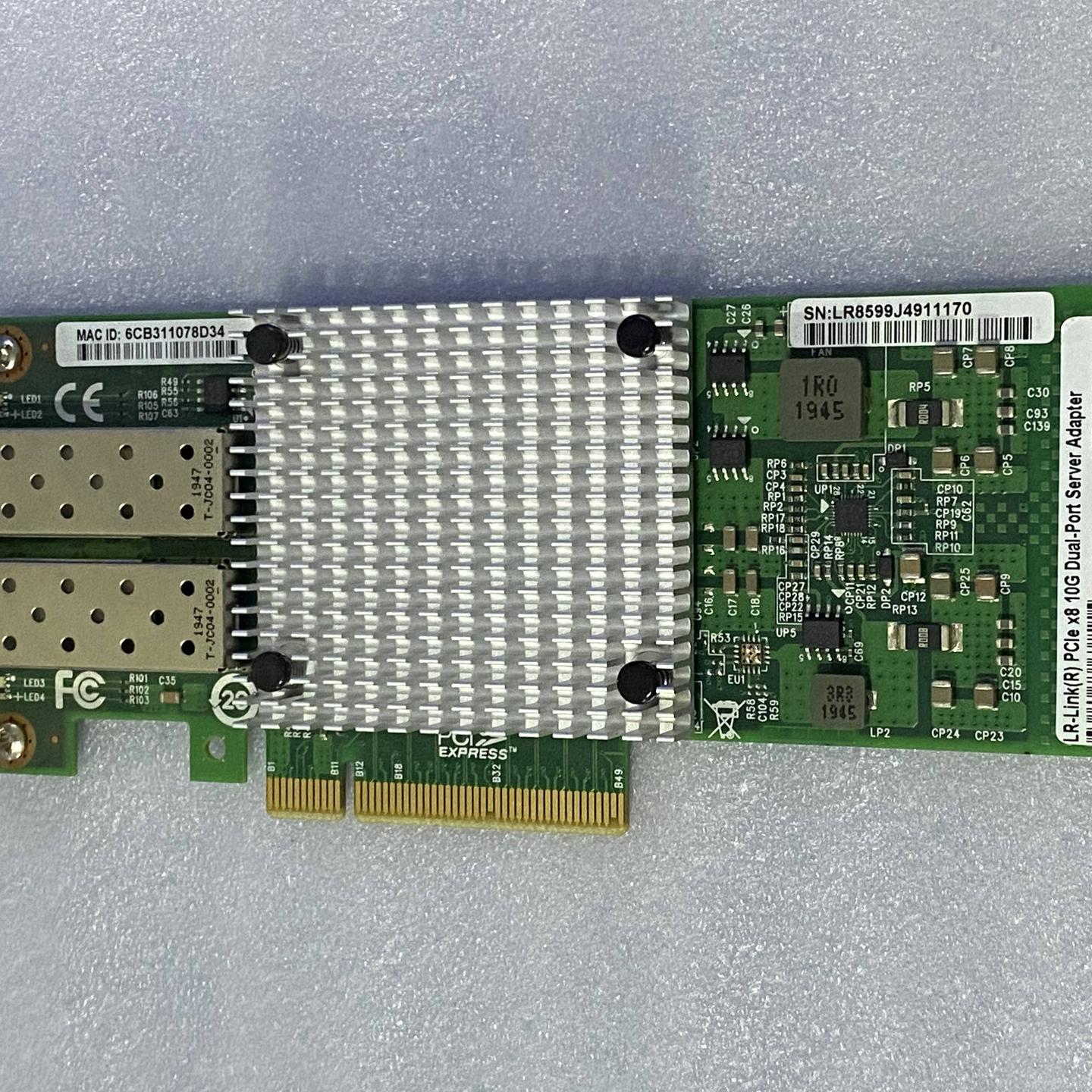 联瑞 LREC9802BF-2SFP+ PCIE x8 双口万兆网卡 LR-LINK