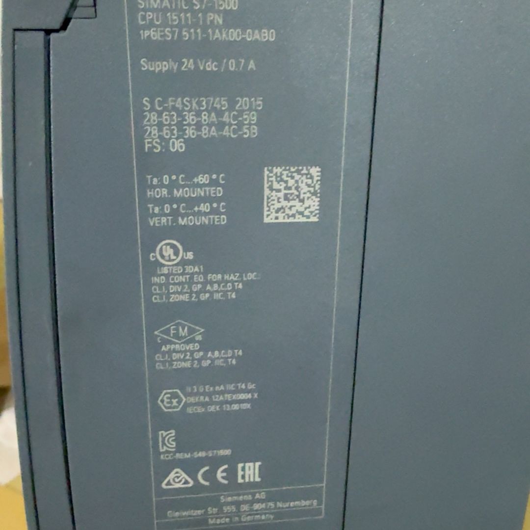 S7-1500 CPU 1511-1 PN 型号6ES