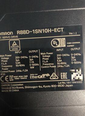 伺服驱动器R88D-1SN10H-ECT 版本1.2