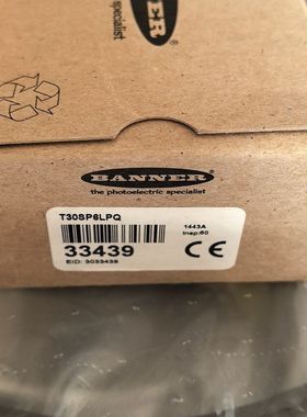 T30SP6LPQ邦纳光电订货号33439就