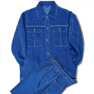 劳保服 电焊耐磨防烫长袖 电工国家电网工作服夏天薄款 牛仔电力套装