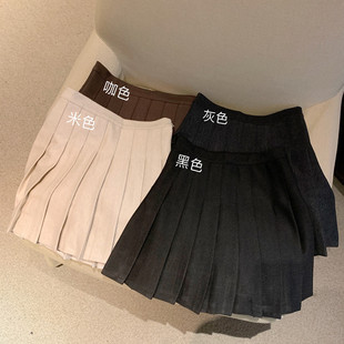 150cm矮小个子包臀百褶半身裙短裙高腰显瘦毛呢a字裙145加小码 xxs