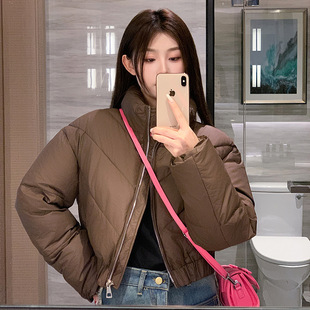 棉衣女短款2025冬季新款150cm小个子韩版立领羽绒棉服女棉袄xxs码