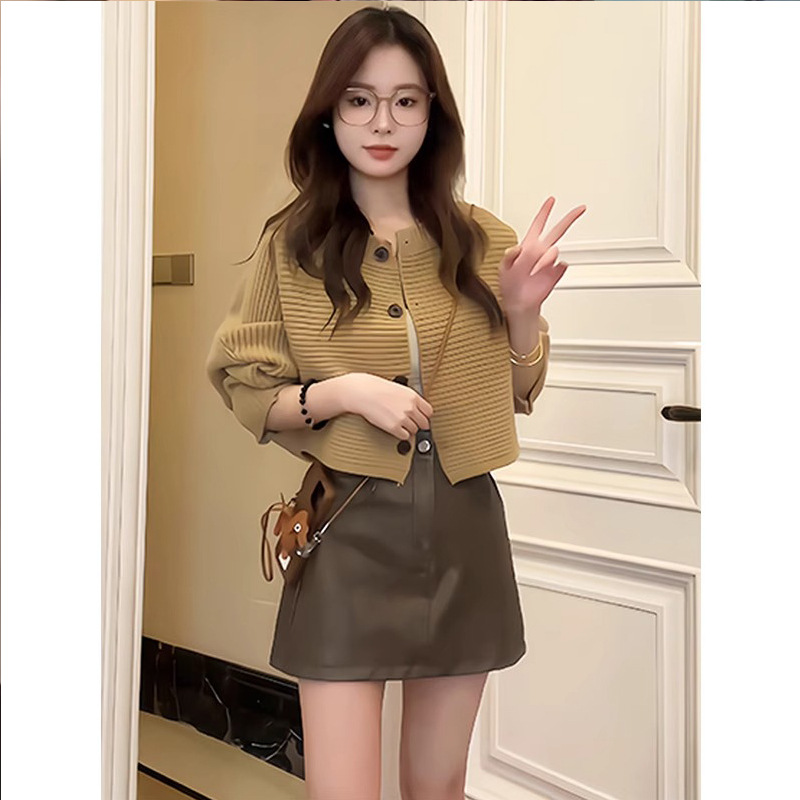 150cm小矮个子短款外搭针织毛衣开衫蝙蝠袖外套洋气穿搭毛衫xxs码