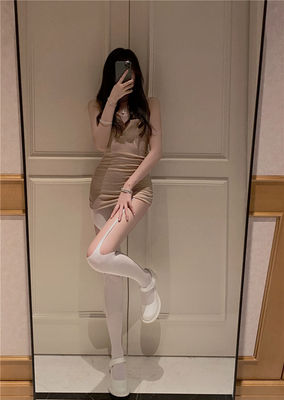 150cm矮个子网袜xs码镂空破洞黑丝不对称吊带袜一体袜145小码xxs