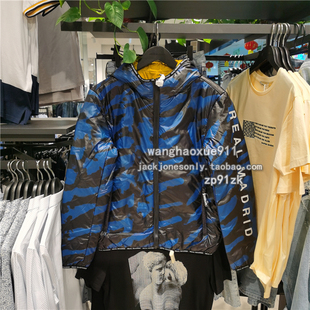 两面穿连帽棉服男 运动冬季 JACKJONES杰克琼斯 皇马联名部轻质时尚