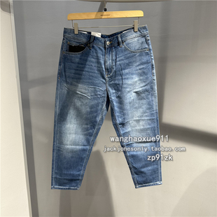 杰克琼斯 男士 潮流水洗酷爽COOLMAX舒适905REL锥腿九分牛仔裤 夏季