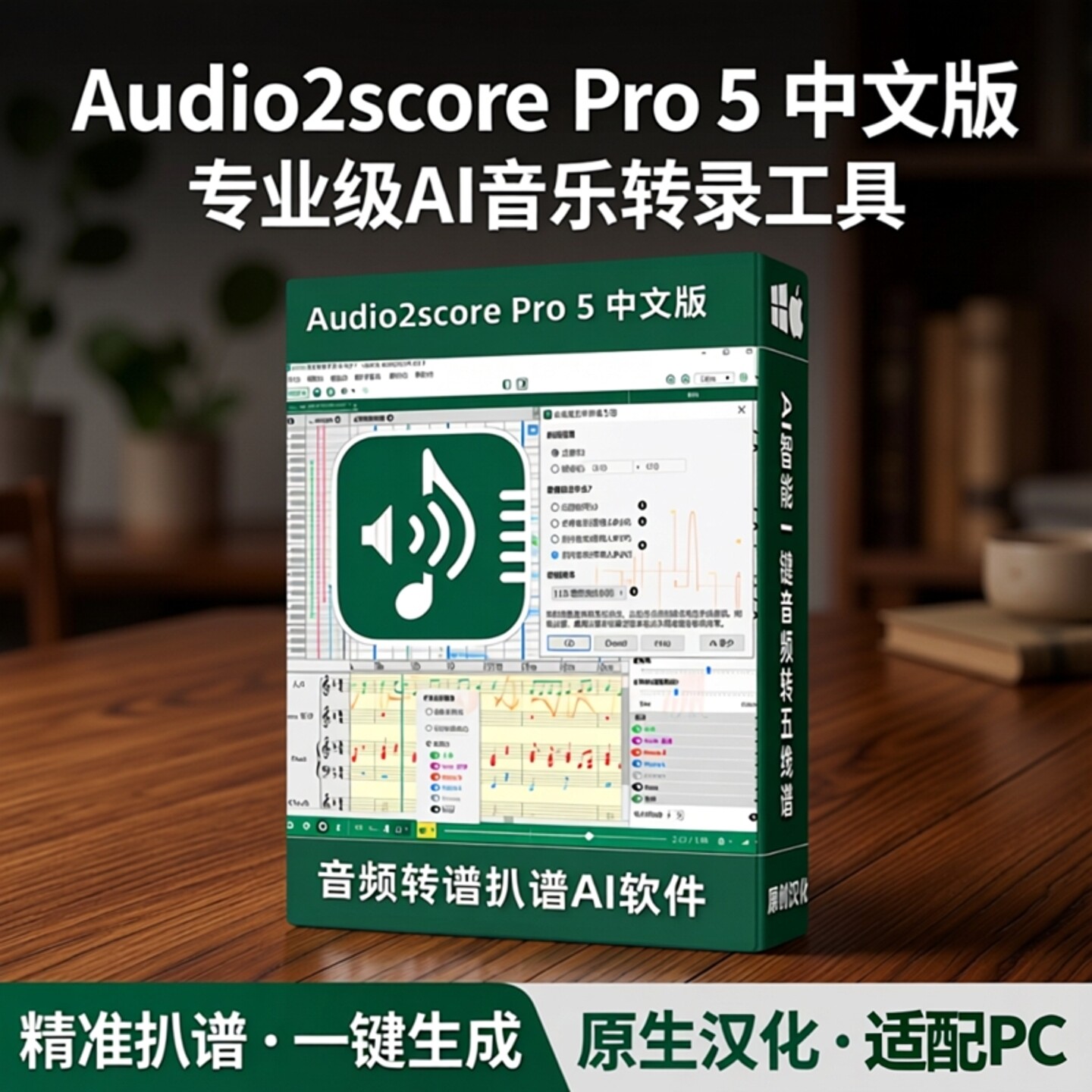 音频转谱软件CapellaAudio2scorePro5钢琴曲谱扒谱神器PC汉化版