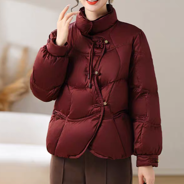 女装国风妈妈外套秋冬款轻薄时尚羽绒服新款洋气中老年女装