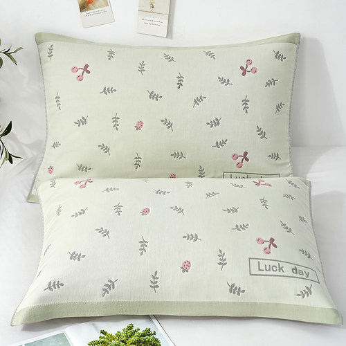 天阳儿童枕巾棉纱布学生枕巾云朵棉宿舍枕头布家用格子卡通加厚柔