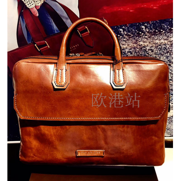 意大利专柜the bridge桥牌男士手工正品真皮手提包06142701