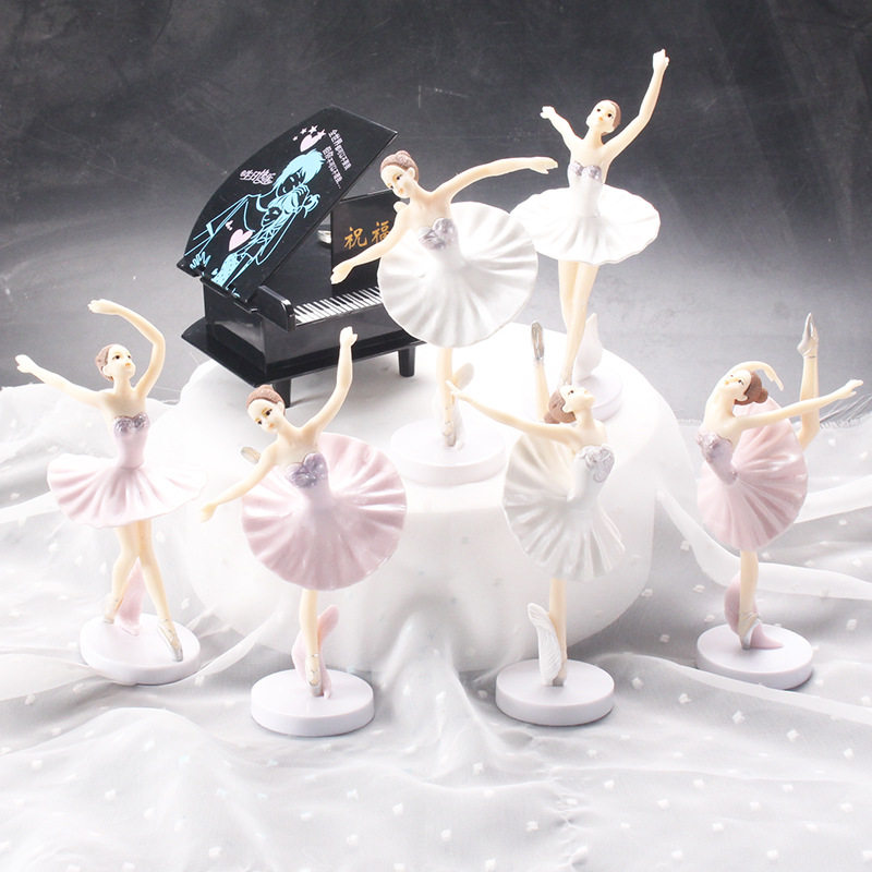 唯美蛋糕装饰摆件芭蕾舞跳舞女孩蛋糕装扮摆台少女生烘焙甜品插牌