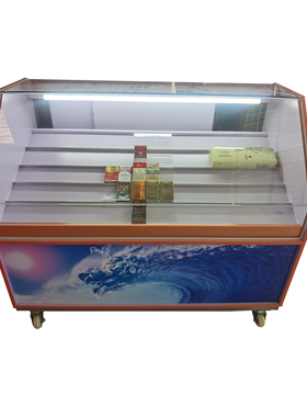 烟柜钢化玻璃移动带轮有灯推拉烟酒超市便利店橙色真龙终端展示柜