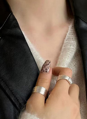纯银多层丝线缠绕戒纯食指戒指
