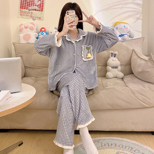 睡衣女款冬季珊瑚绒加绒保暖冬天家居服女士法兰绒薄款加大码套装