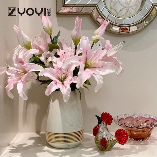 优艺仿真百合年宵花材料