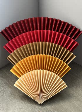 婚庆折纸扇订婚背景板布置活动拍照橱窗美陈装饰纸扇花红色纸扇子