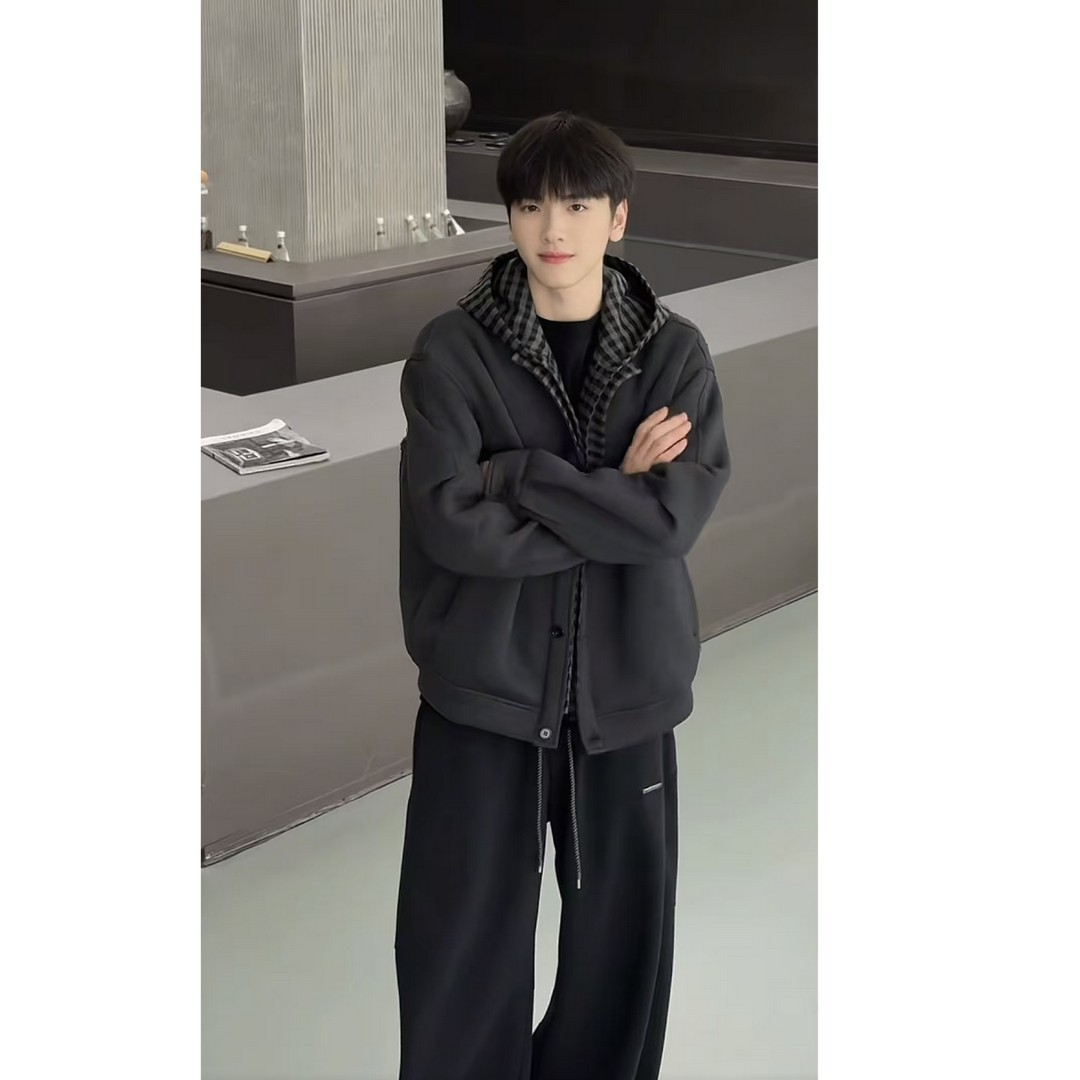 欧奢潮牌E77秋季开衫连帽卫衣