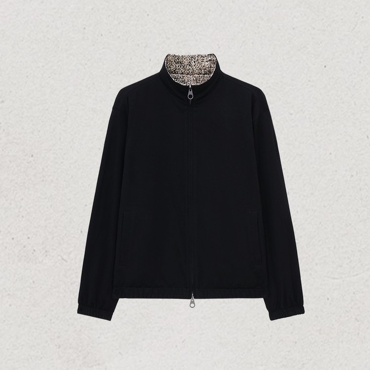 LP.像素秦石男装混纺双面穿夹克