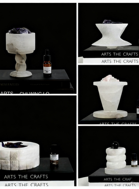 现代轻奢卧室酒店床头无明火玉石香薰金属摆件家居样板间装饰品