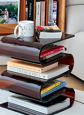 现代简约书报架创意落地金属亚克力杂志架样板间饰品摆件