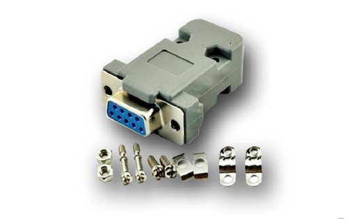 镀金DB9孔头9芯母头接头com串口RS232焊接头塑料外壳螺丝10 20套