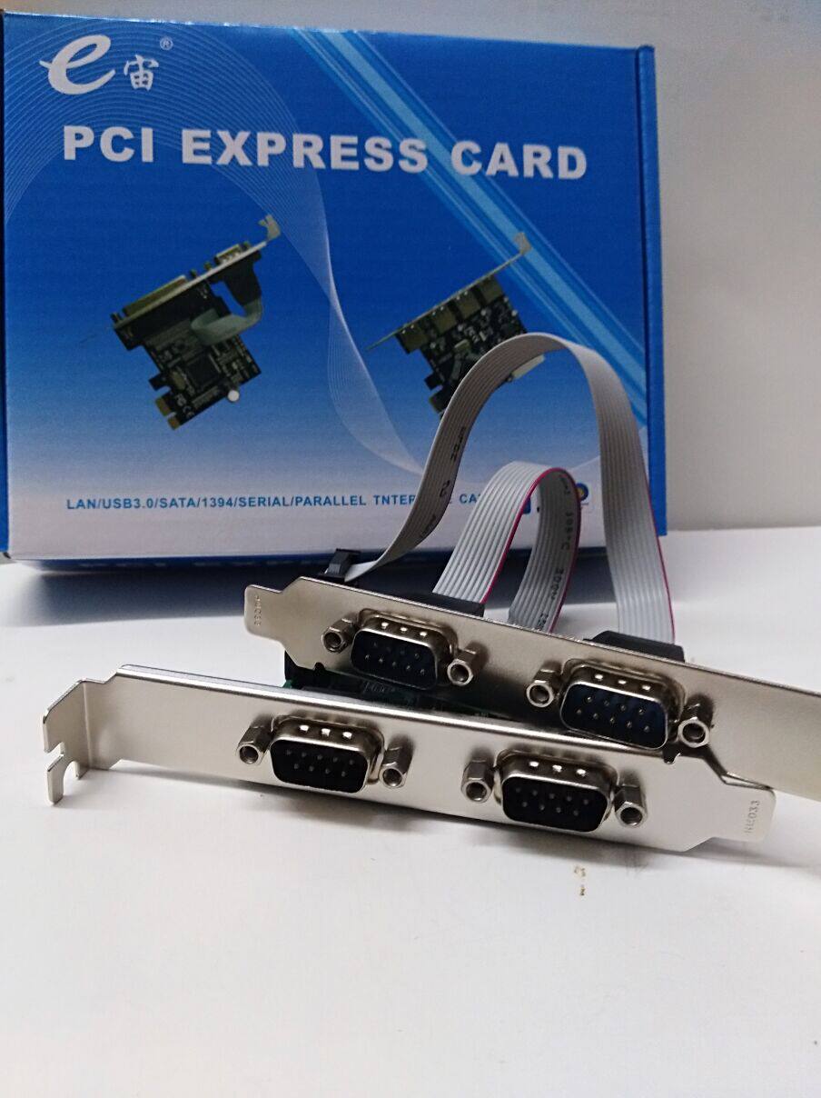 电脑PCI-E express 4口串口232卡9针工控4位扩展卡 配驱动 包邮