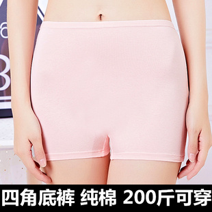 纯棉中腰四角胖mm齐腿平脚抗菌全棉安全短裤 头女式 衩 平角内裤 大码