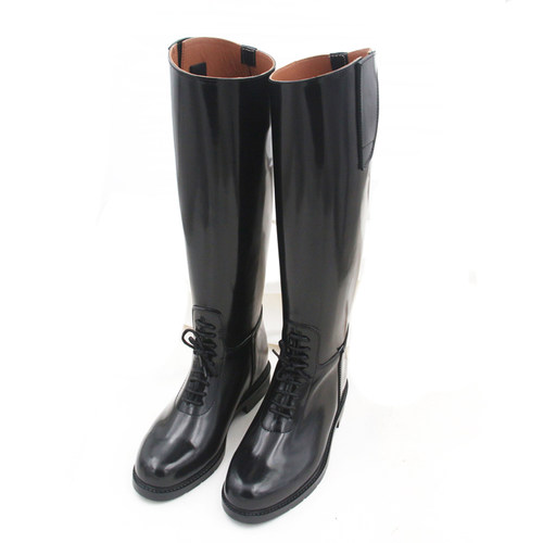 马术马靴开边珠亮皮系带搭扣