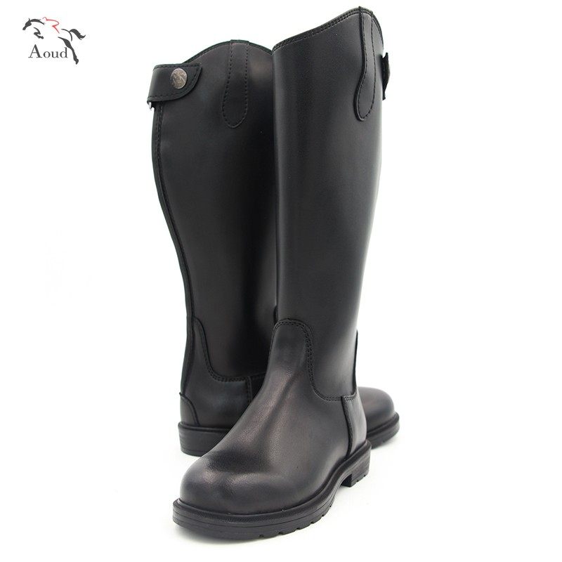 儿童马术长靴优质超纤皮革柔软舒适橡胶大底防滑耐磨替代马靴护腿