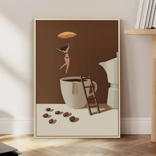 咖啡厅装饰画coffee奶茶甜品氛围布置墙现代时尚厨房海报创意挂画