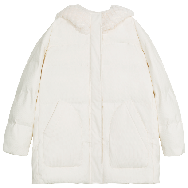 KEIKO简约兔耳朵连帽棉服
