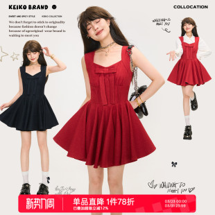 连衣裙春夏芭蕾风蓬蓬礼服公主裙 千金风蝴蝶结饰无袖 KEIKO 法式