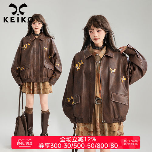 凯莉欧美拉德复古休闲皮衣外套