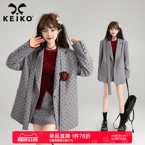 凯莉欧格雷系波点西装西服外套