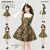 油画风碎花无袖 KEIKO 法式 连衣裙26春夏千金风提花U领迷你背心裙