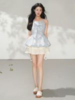 KEIKO ballet-style hollowed-out embroidery puffy skirt, cake skirt, summer soft all-cotton lace trim short skirt thumbnail 4