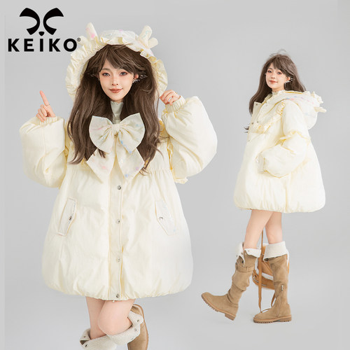 凯莉欧斗篷型麋鹿连帽甜系棉服