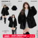 KEIKO 高级感黑色宽松皮毛一体外套女冬季 环保羊剪绒毛毛皮草大衣