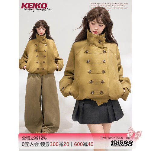 KEIKO宫廷复古水洗全棉立领外套