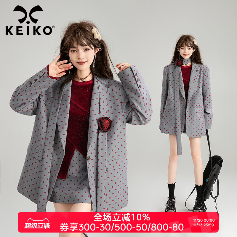 凯莉欧格雷系波点西装西服外套