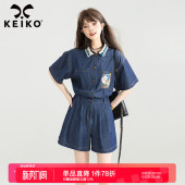连体裤 KEIKO 帅气少年感显瘦工装 夏季 可甜可盐轻薄牛仔连衣短裤