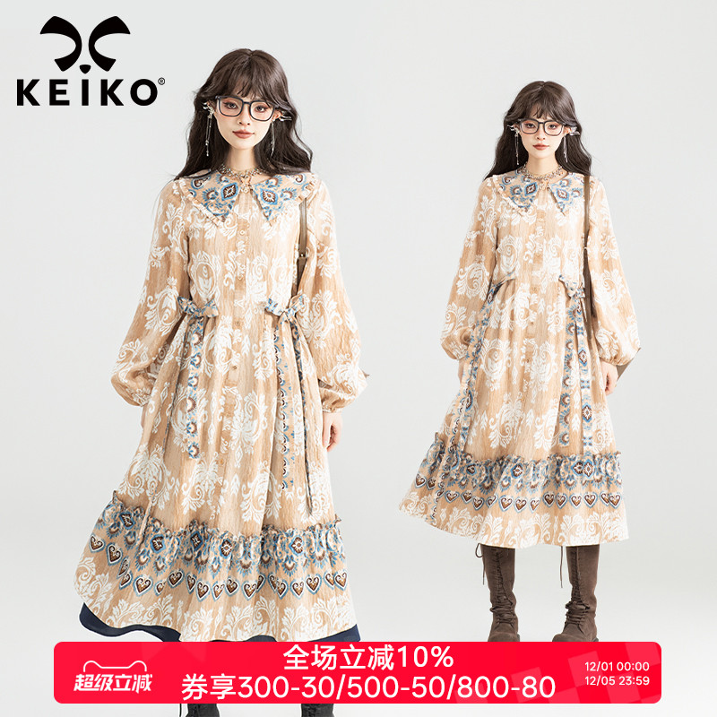 KEIKO法式宫廷碎花娃娃连衣裙