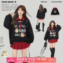 复古减龄撞色polo领上衣 学院风加厚加绒卫衣女25冬季 KEIKO 美式