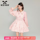 KEIKO甜妹减龄polo领连衣裙春季 非正式 学院风粉色小个子显瘦A字裙