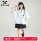 夏季 KEIKO 衬衫 抽绳短袖 云朵状廓形遮肉显瘦小个子休闲上衣 花苞式