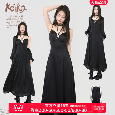 KEIKO挂脖胸垫一体连衣裙+防晒