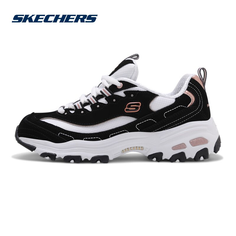 Skechers斯凯奇女厚底增高熊猫鞋绑带运动鞋13154